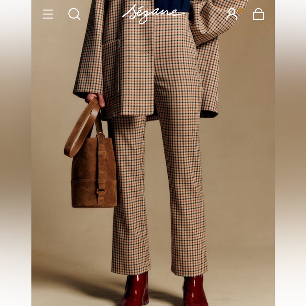 Sezane CIARA TROUSERS high rise 7/8 length, Size 40